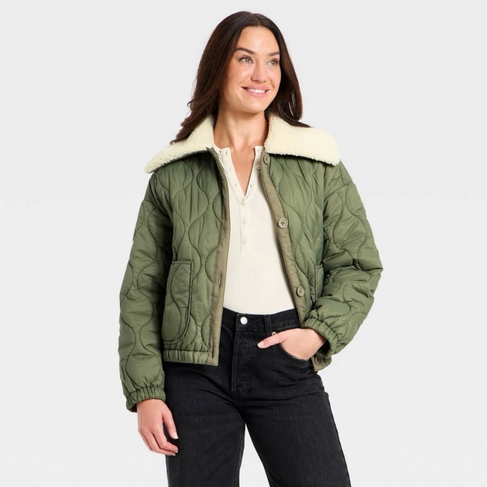 Women's Quilted Jacket - Universal Thread™ Olive Green -Pick Size-